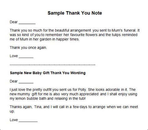 FREE 9+ Sample Thank You Note Templates in MS Word | PDF