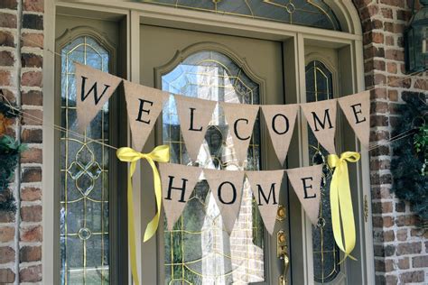 Welcome Home Burlap Banner | Welcome home banners, Welcome home signs ...