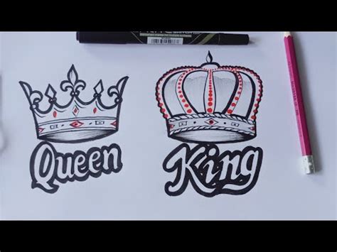 King And Queen Crown Tattoo Drawing