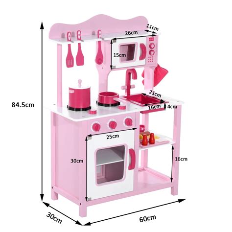 Cocina de Juguete Infantil con accesorios - Madera - Color Rosa ...