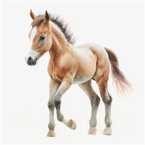 Premium AI Image | A painting of a horse with a white face and a black ...