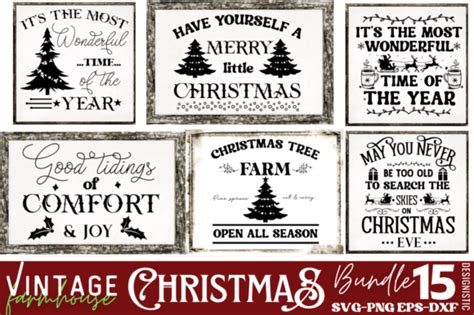 Vintage Christmas Sign SVG Bundle Graphic by Design's Dark · Creative ...