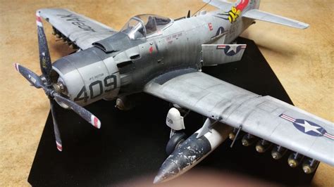 tamiya a1h skyraider douglas, full build aircraft plastic model 1/48 ...