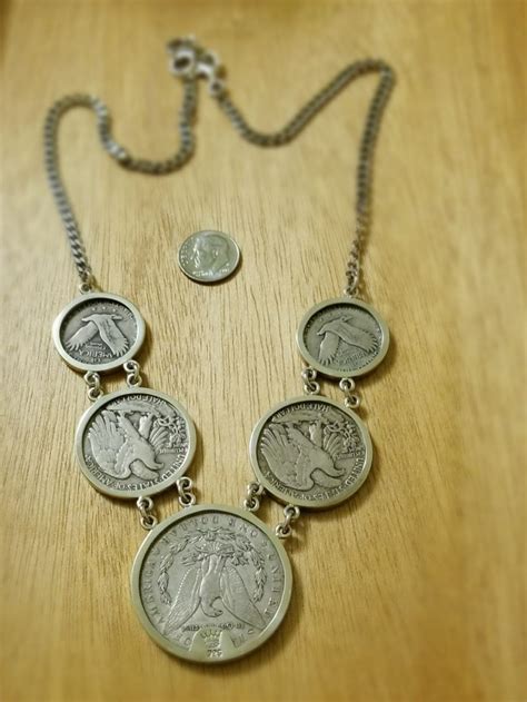 Vintage Real coin and sterling silver necklace handmade by Anna King ...