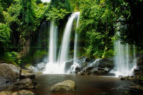 Waterfall in Phnom Kulen Siem Reap Cambodia