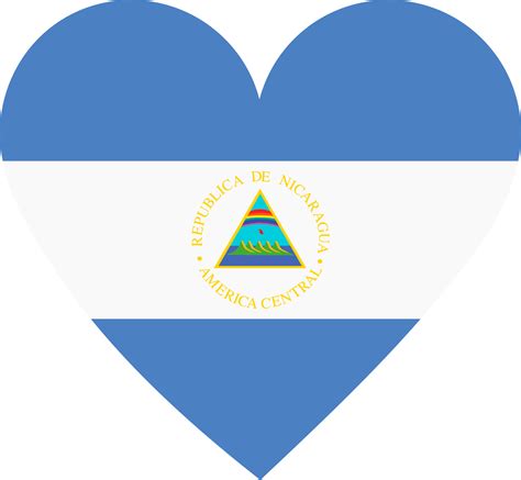 Nicaragua flag in the shape of a heart. 11659235 PNG