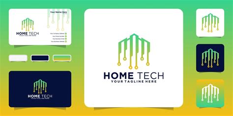 tech house logo design inspiration with connection lines and business ...