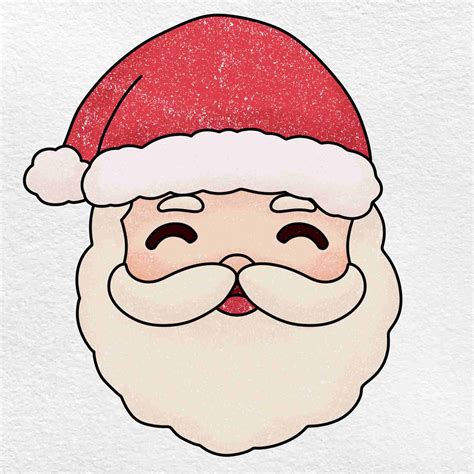 Cartoon Santa Face - HelloArtsy