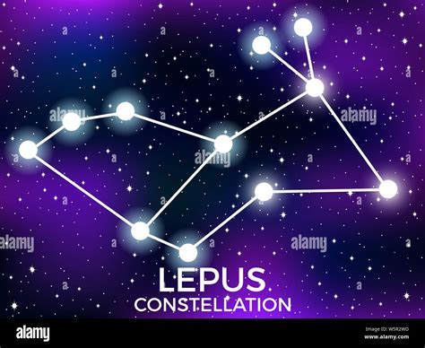 Lepus Konstellation. Sternenhimmel. Cluster von Sternen und Galaxien ...