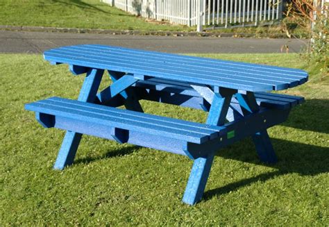 Easy Clean Recycled Plastic Picnic Bench with Extended Top - Parthenia ...