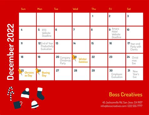 December 2022 Calendar Template With Holidays in Illustrator, PSD, Word ...