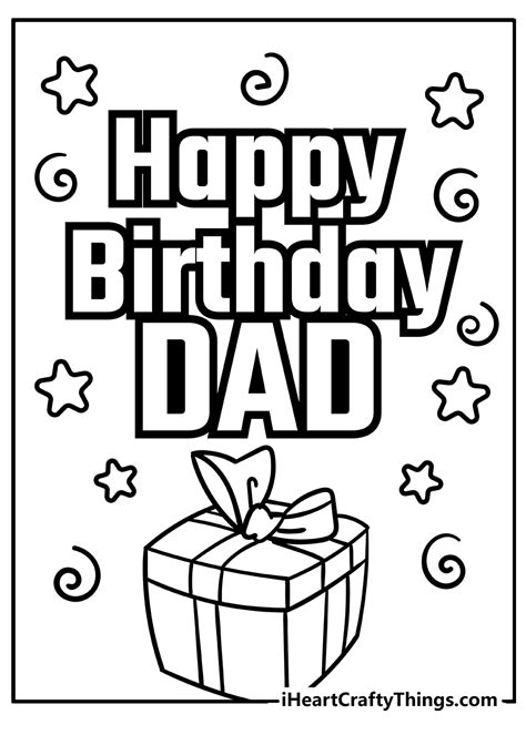 Happy Birthday Coloring Pages For Dad