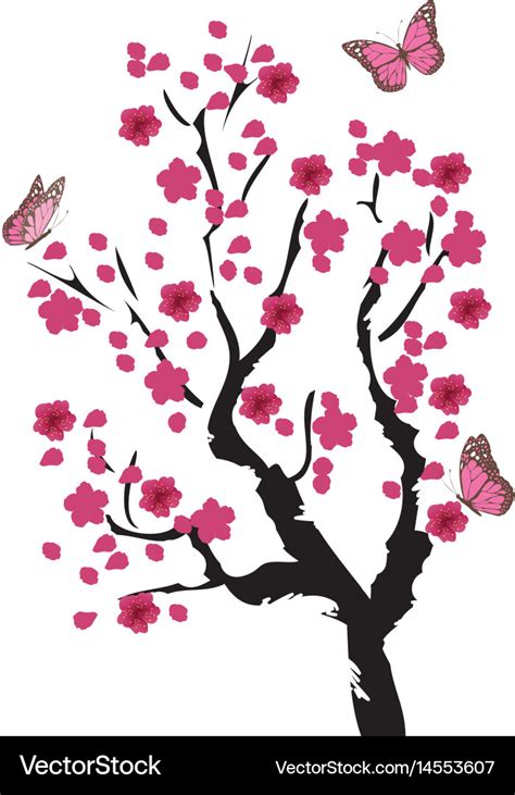 Cherry blossom tree Royalty Free Vector Image - VectorStock