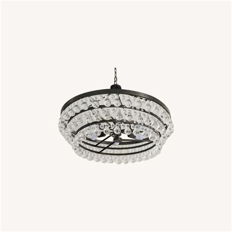 Glass Ball and Iron Chandelier - AptDeco