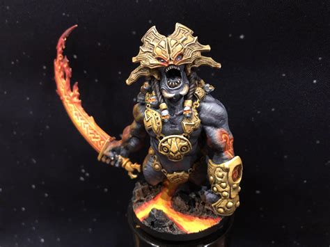 I painted a fire giant. This hobby is so much damn fun! C&C please! : r ...