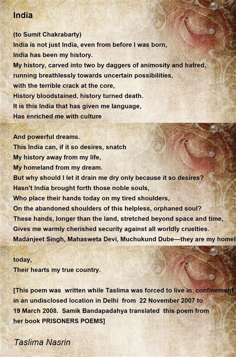 India - India Poem by Taslima Nasrin