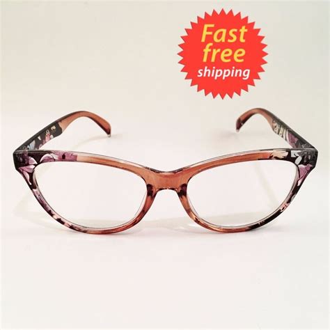 Betsey Johnson Reading Glasses Brown Floral Print Cat Eye Style Readers ...