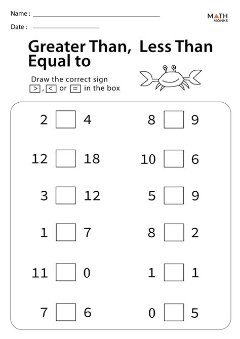 Greater Than Less Than Worksheet Comparing Numbers To 100 - Riset