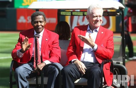 Photo: Former St. Louis Cardinals players Lou Brock and Tim McCarver ...