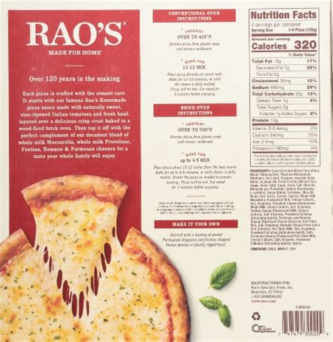 Rao's Brick Oven Five Cheese Original Crust Frozen Pizza, 19.0 oz ...