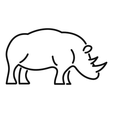 Rhino attack icon, outline style 14528640 Vector Art at Vecteezy