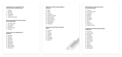 65 small business ideas in 7 categories with 3 questions to help you decide