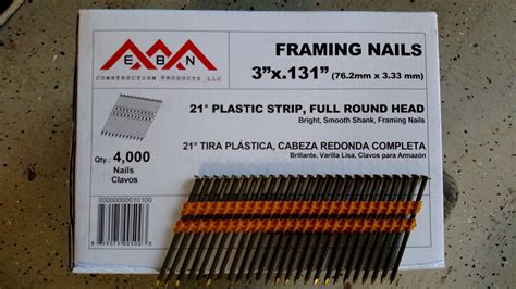 3″ x .131 Framing Nails 21 Degree Plastic Collated | EBN Construction ...