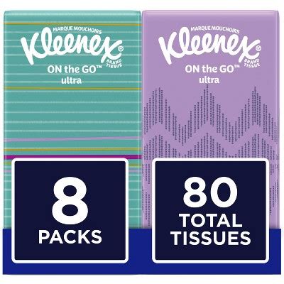 Kleenex On-the-go Facial Tissue - 8pk/10ct : Target