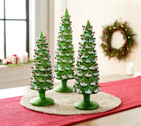 Set of 3 Glass Trees with Ornaments by Valerie - QVC.com