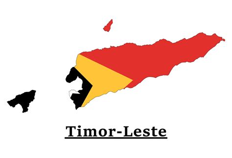 Timor-Leste National Flag Map Design, Illustration Of Timor Leste ...