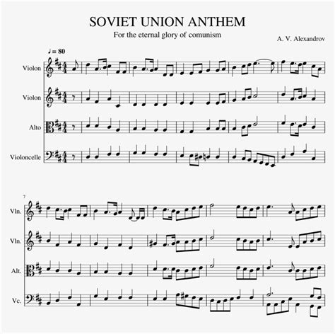 Download Soviet Union Anthem Sheet Music Composed By A - Budweiser Here ...