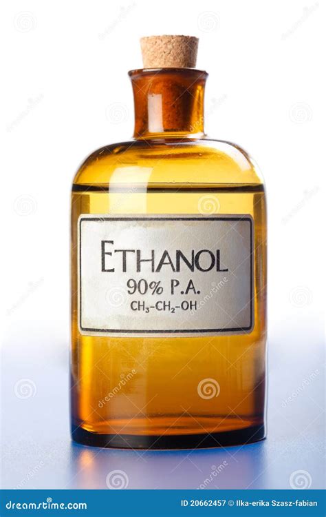 Ethanol, Pure Ethyl Alcohol In Bottle Stock Image - Image: 20662457