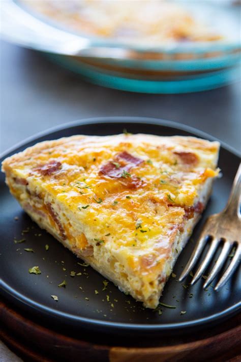 Easy Bacon and Cheese Quiche - Dash of Sanity