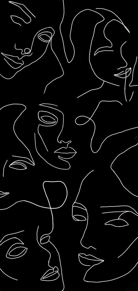 Line art | Minimalist wallpaper, Iphone wallpaper pattern, Black ...