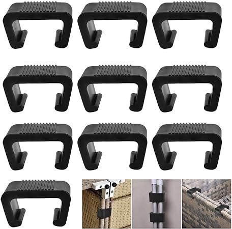 RMENOOR 10 Pcs Patio Furniture Clips Outdoor Wicker Furniture Connect ...