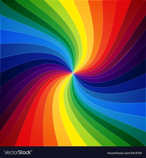 Rainbow colorful warped stripes background Vector Image