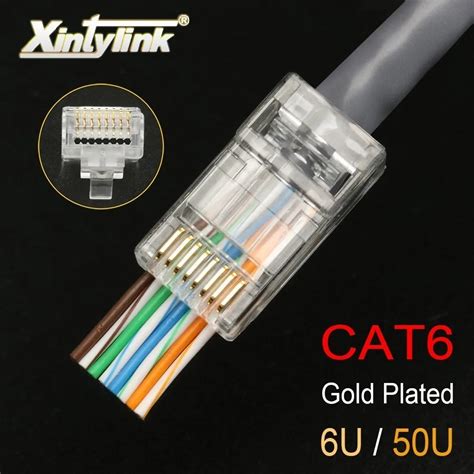 xintylink EZ rj45 connector cat6 rj 45 ethernet cable head plug utp ...