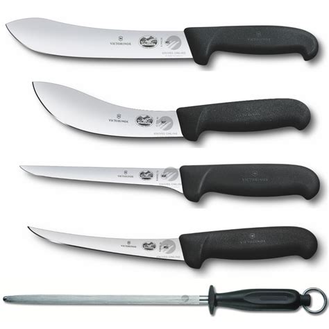 VICTORINOX 5PC BUTCHER KNIFE SET KIT SKINNING BONING S/ STEEL 5 PIECE ...