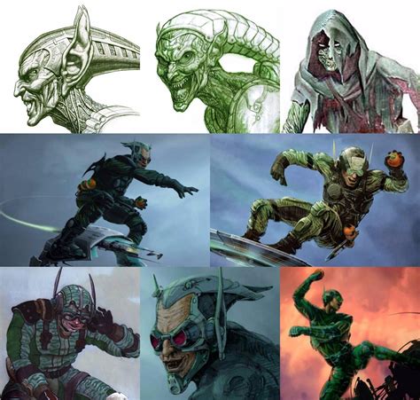 Green Goblin concept arts for Spiderman (2002) | Spider-Man | Spiderman ...