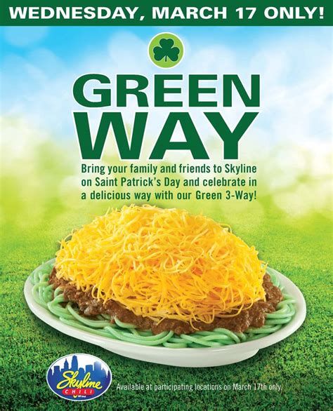 Skyline Chili to serve Green Ways on St. Patrick's Day