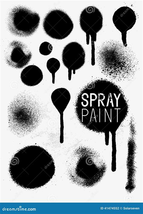 Black Spray Paint Set Stock Vector - Image: 41474552