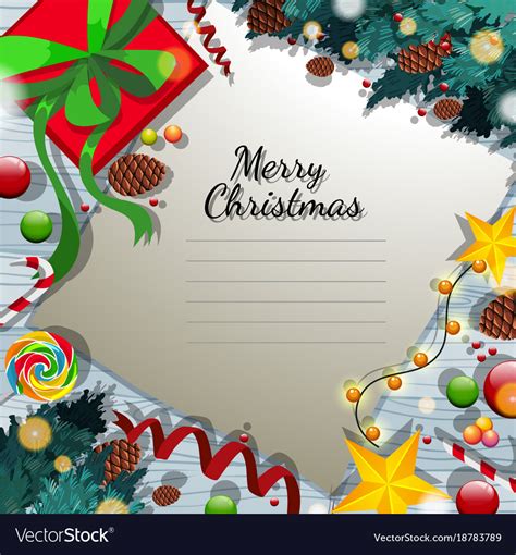 Merry christmas card template with present Vector Image