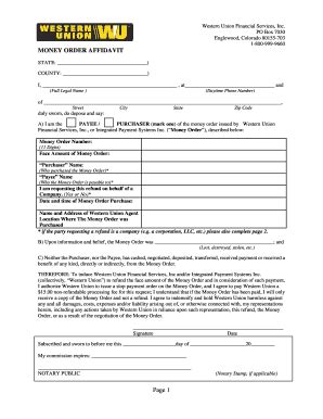 Western Union Form - Fill Online, Printable, Fillable, Blank | pdfFiller