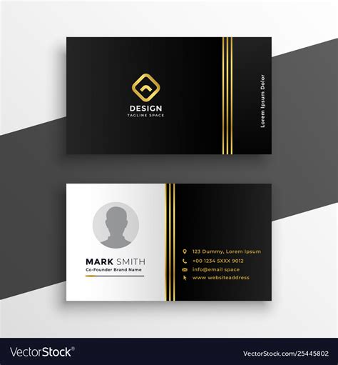 Black golden premium business card design Vector Image