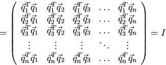 Orthonormal matrices