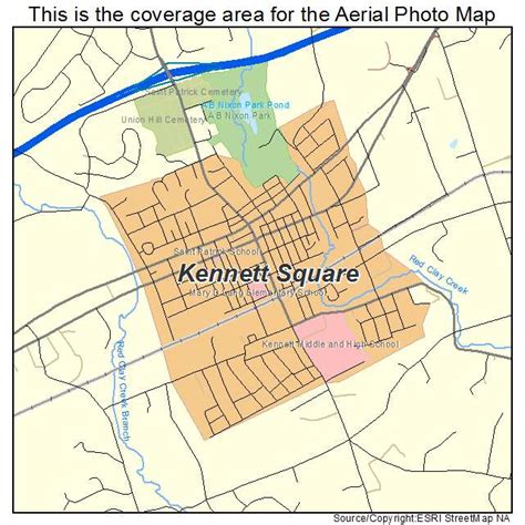 Aerial Photography Map of Kennett Square, PA Pennsylvania