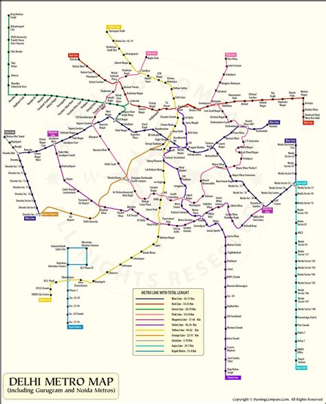 Delhi Metro Map, DMRC Map, Delhi Metro Route Map, New Delhi Metro Map