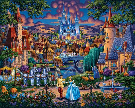 Disney Cinderella's Enchanted Evening Dowdle Folk Art Limited Edition ...