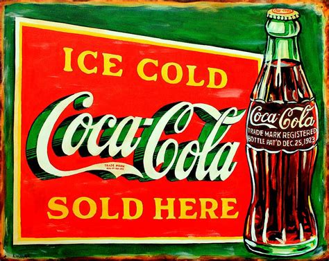 Vintage Coca-cola Sign Painting by Karl Wagner