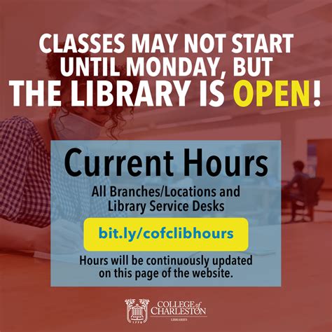 The Library is open! - College of Charleston Libraries